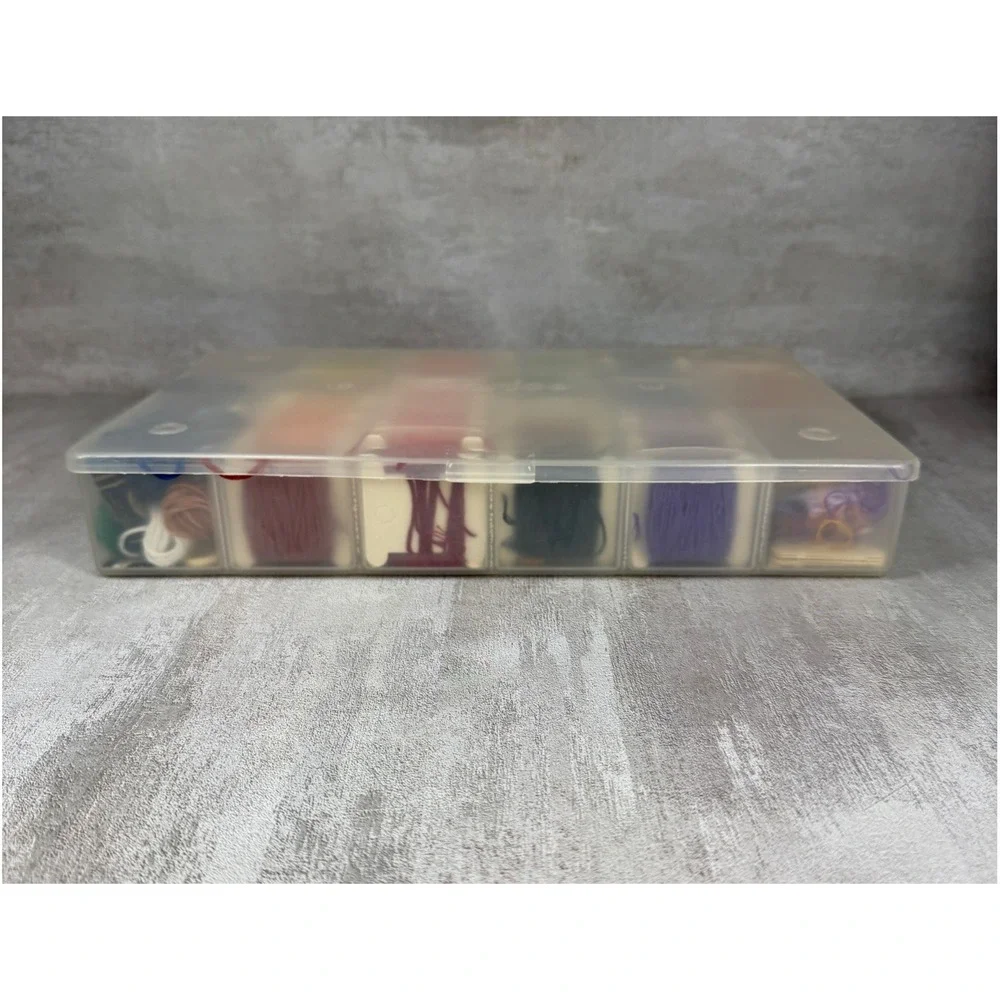 Vintage Darice Embroidery Floss Lot Storage Case DMC JP Assorted Colors Bobbins